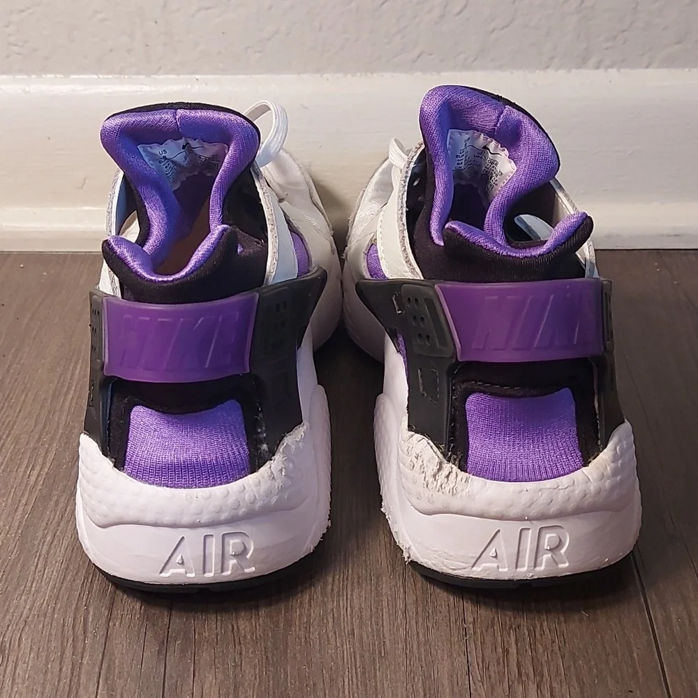 Nike Huarache Men's White Black Purple Athletic Shoes - Picture 5 of 10